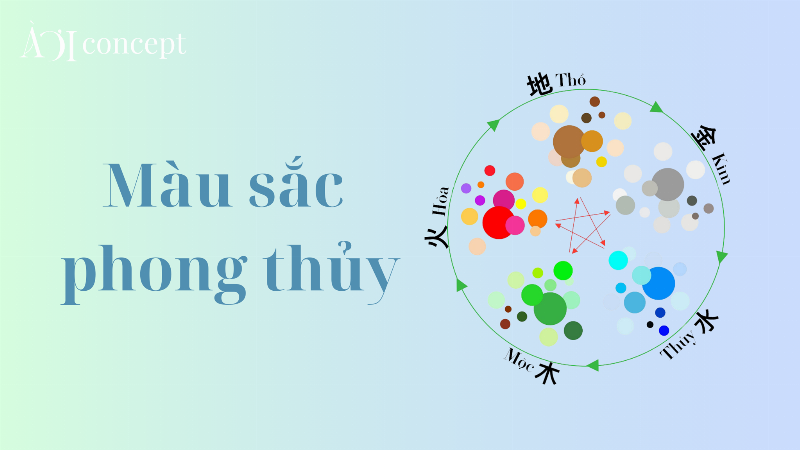 Hình ảnh tượng trưng sự cân bằng trong việc sử dụng màu sắc phong thủy